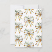 Das Brautparty der weißen Bow des Knotens Dankeskarte (Rückseite)