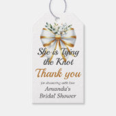 Das Brautparty der weißen Bow des Knotens Geschenkanhänger (Vorderseite)