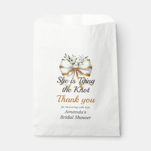 Das Brautparty der weißen Bow des Knotens Geschenktütchen (Vorderseite)