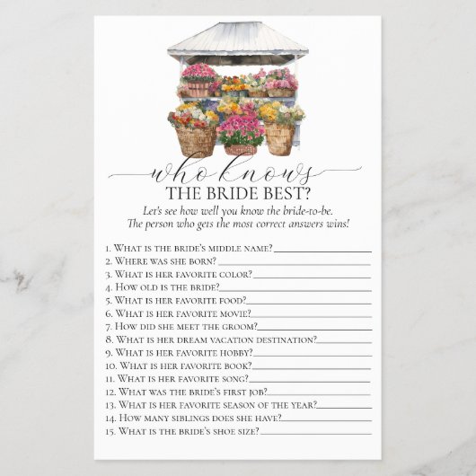 Das Brautparty des Blumenhandels Flyer (Vorne)