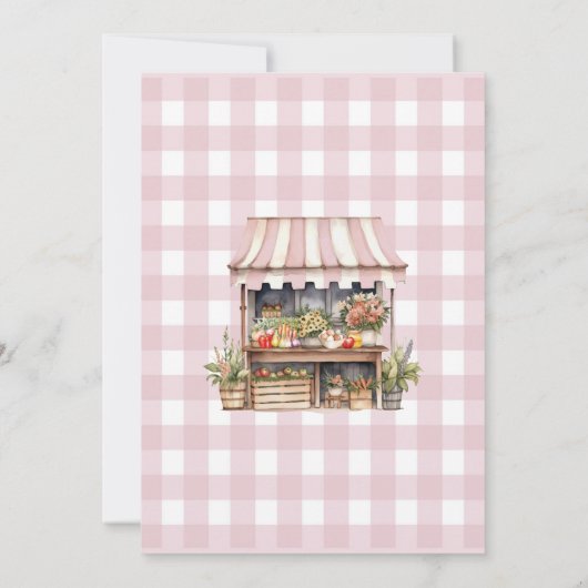 Das Brautparty des Marktes für Bauern frisch Einladung (Rückseite)