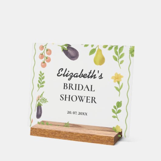 Das Brautparty des Marktes für die Bauern frisch v Acrylschild (Winkel)