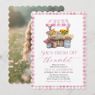 Das Brautparty des Marktes für die Bauern frisch v Einladung