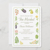 Das Brautparty des Marktes für die Bauern frisch v Einladung (Vorderseite)