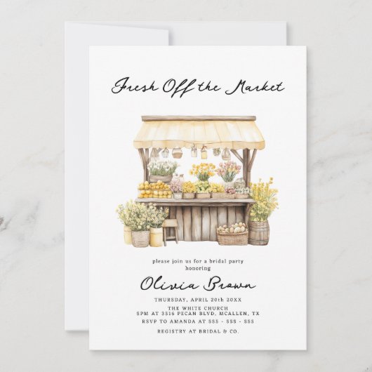 Das Brautparty des Marktes für die Bauern frisch v Einladung (Vorderseite)