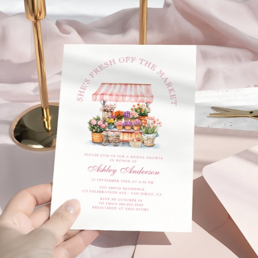 Das Brautparty des Marktes für die Bauern frisch v Einladung