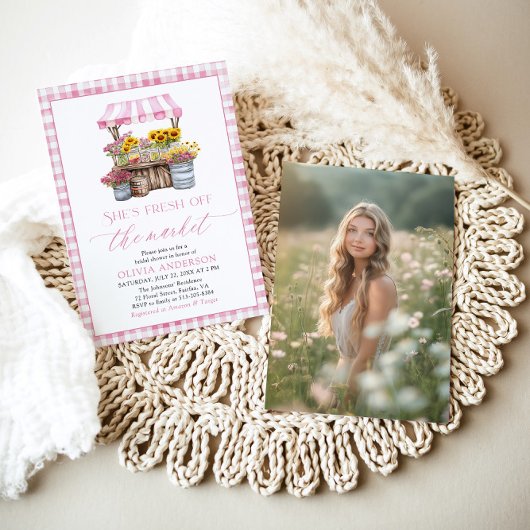 Das Brautparty des Marktes für die Bauern frisch v Einladung