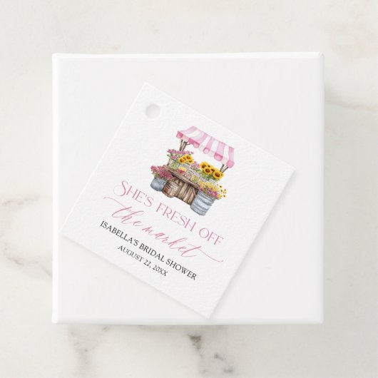 Das Brautparty des Marktes für die Bauern frisch v Geschenkanhänger (Beispiel)