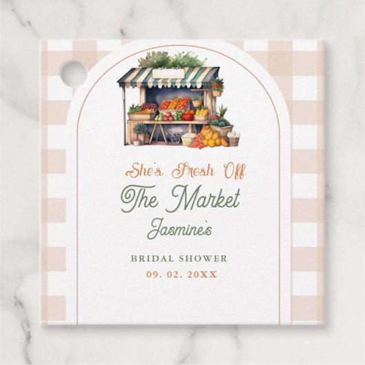 Das Brautparty des Marktes für die Bauern frisch v Geschenkanhänger (Vorderseite)