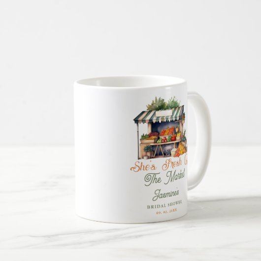 Das Brautparty des Marktes für die Bauern frisch v Kaffeetasse (VorderseiteRechts)