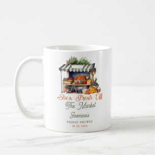 Das Brautparty des Marktes für die Bauern frisch v Kaffeetasse