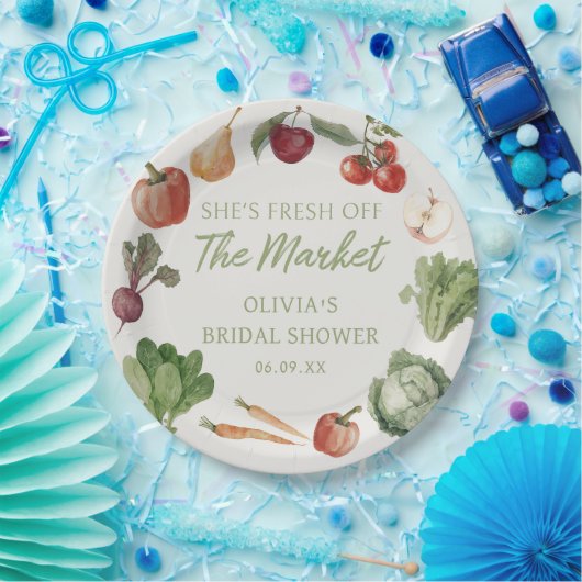 Das Brautparty des Marktes für die Bauern frisch v Pappteller (Party)