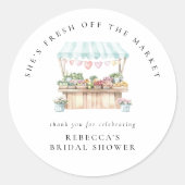 Das Brautparty des Marktes für die Bauern frisch v Runder Aufkleber (Vorderseite)