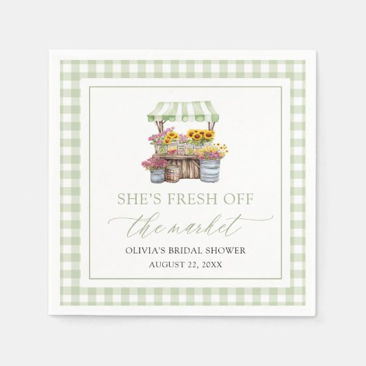 Das Brautparty des Marktes für die Bauern frisch v Serviette (Vorderseite)