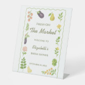 Das Brautparty des Marktes für die Bauern frisch v Sockelschild (Vorderseite)