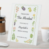 Das Brautparty des Marktes für die Bauern frisch v Sockelschild (In Situ)