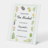 Das Brautparty des Marktes für die Bauern frisch v Sockelschild (Vorderseite)