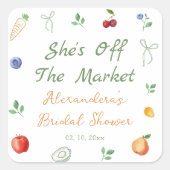 Das Brautparty des Marktes wird abgeschafft Quadratischer Aufkleber (Vorderseite)