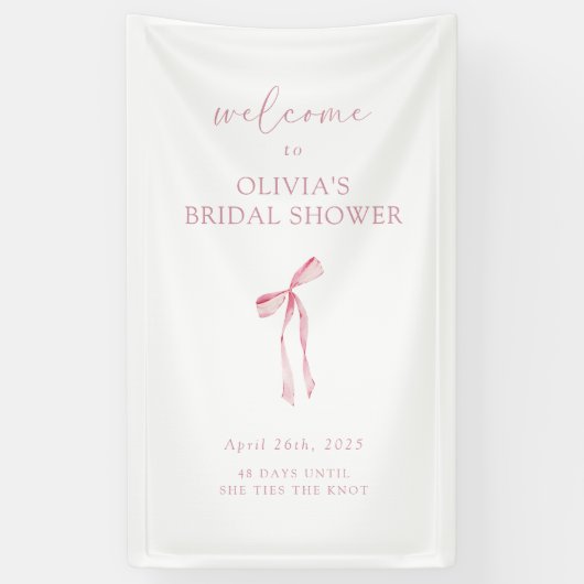 Das Brautparty des unbekannten rosa Bows Banner (Vertikal)