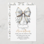 Das Brautparty des weißen Knots Einladung (Vorne/Hinten)