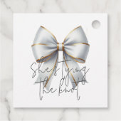 Das Brautparty des weißen Knots Geschenkanhänger (Rückseite)