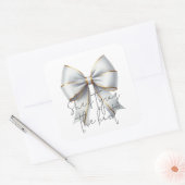 Das Brautparty des weißen Knots Quadratischer Aufkleber (Umschlag)