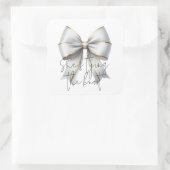 Das Brautparty des weißen Knots Quadratischer Aufkleber (Tasche)