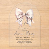 Das Brautparty des weißen, rosa und rosafarbenen K Acryleinladungen (Vorderseite)