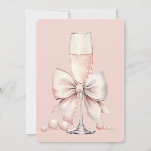 Das Brautparty des weißen, rosa und rosafarbenen K Einladung (Rückseite)