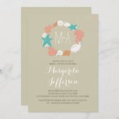 Das Brautparty für Wasserkränze lädt ein Einladung (Vorne/Hinten)