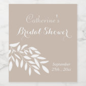 Das Brautparty ist beige, minimalistisch Weinetikett (Einzelnes Label)