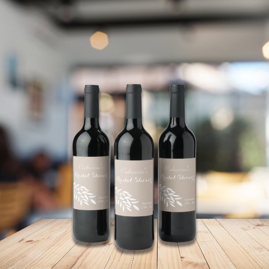 Das Brautparty ist beige, minimalistisch Weinetikett