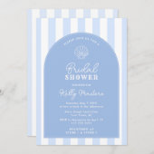 Das Brautparty ist einfach in Blau und Weiß Musche Einladung (Vorne/Hinten)