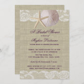 Das Brautparty Lace and Dollar Beach Einladung (Vorne/Hinten)