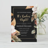 Das Brautparty "Ladys Night Modern Black Gold" Einladung (Stehend Vorderseite)