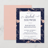 Das Brautparty Navy Blush Pink Marmor (Vorne/Hinten)