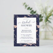 Das Brautparty Navy Blush Pink Marmor (Stehend Vorderseite)