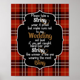 Das Brautparty "Necklace Game Red Flannel" Poster