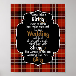 Das Brautparty "Necklace Game Red Flannel" Poster