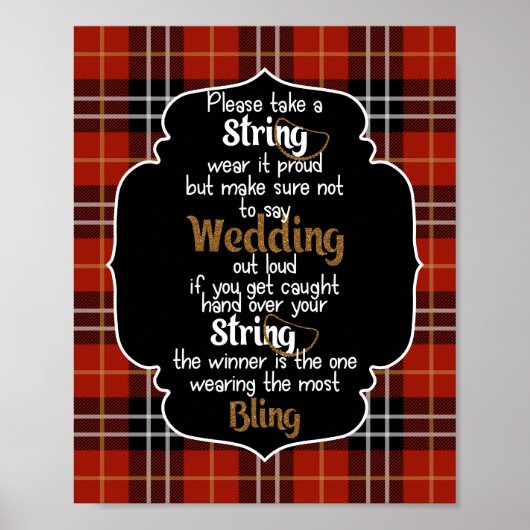 Das Brautparty "Necklace Game Red Flannel" Poster (Vorne)