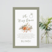 Das Brautparty "Ring Game Fall Floral Sage" (Stehend Vorderseite)