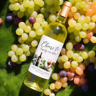 Das Brautparty Wine Themed Watercolor Weinetikett