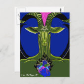 Das brennende Herz des Satans (grüne) Postkarte (Vorne/Hinten)