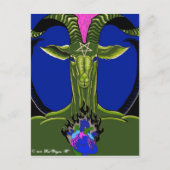 Das brennende Herz des Satans (grüne) Postkarte (Vorderseite)