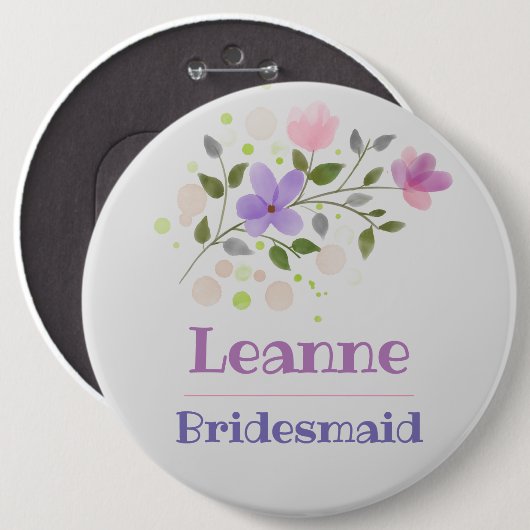 Das Bridesmaid Button-Abzeichen Button (Vorne & Hinten)