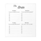 Das Bridge Notepad Notizblock (Vorderseite)