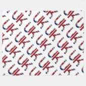 Das britische Britische Flaggentypografie-Elegant Fleecedecke (Vorderseite (Horizontal))