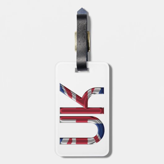 Das britische Britische Flaggentypografie-Elegant Gepäckanhänger (Rückseite vertikal)