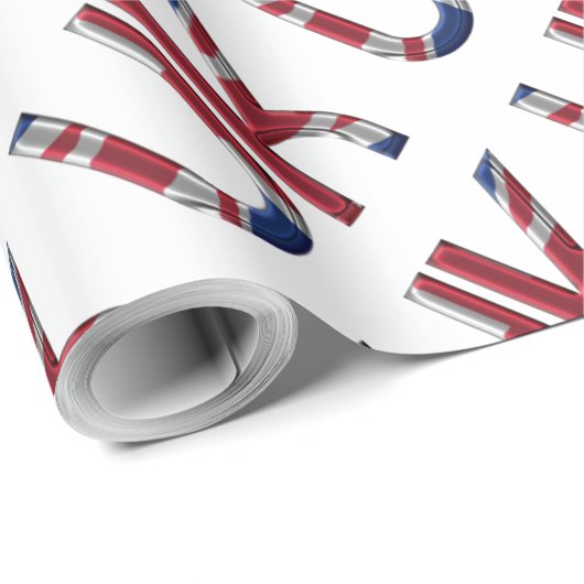 Das britische Britische Flaggentypografie-Elegant Geschenkpapier (Rolleneckpunkt)