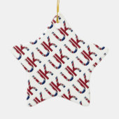 Das britische Britische Flaggentypografie-Elegant Keramik Ornament (Vorne)